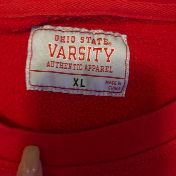Ohio State embroidered vtg Red Men's Sweatshirt - Picture 3 of 3